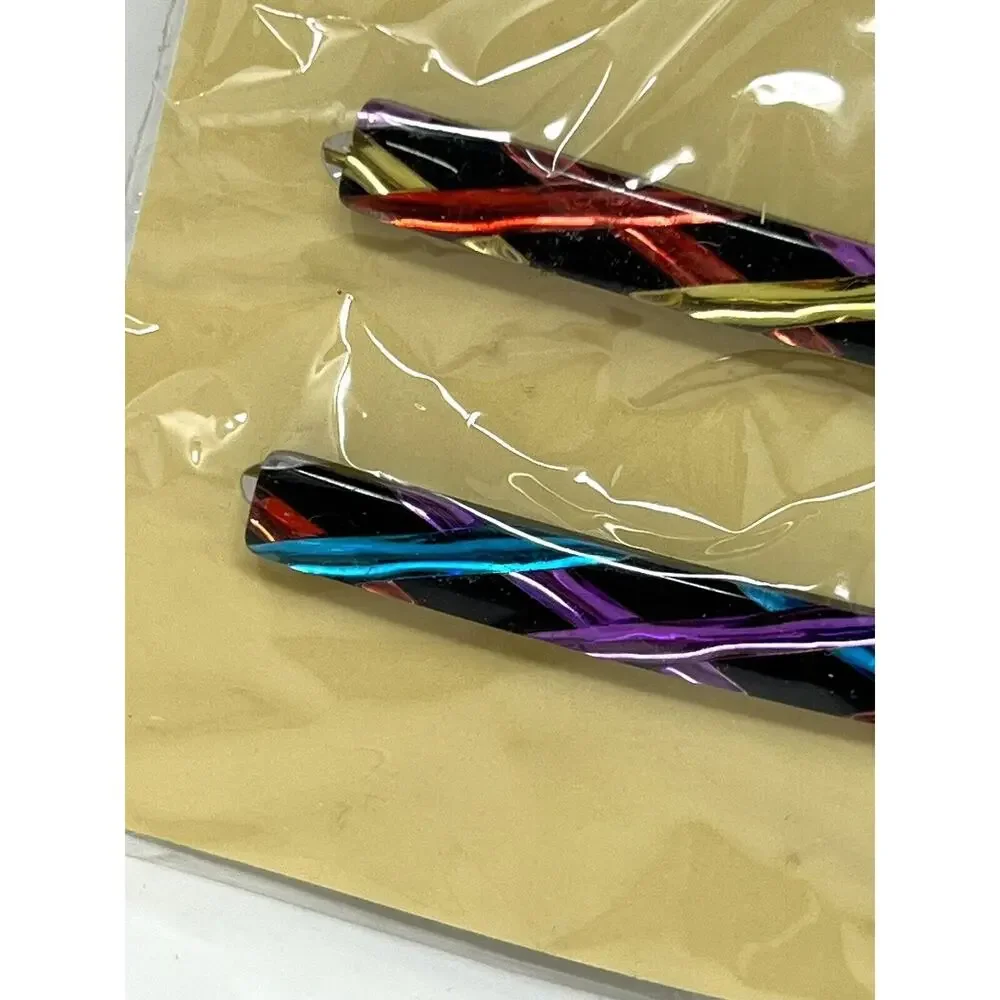 Vintage Goody Hand Crafted Barrettes 2.5” Metal Clasp #736 Multi 1982 NIP (2)